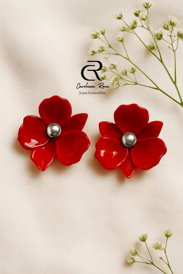 Pendientes Amapola - Curso de Joyería Sostenible - Diseña piezas artesanales con colores intensos y materiales reciclados - Imagen 2