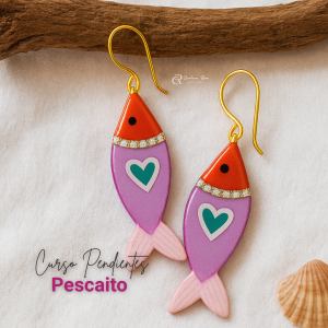 Pendientes Pescaito - Curso de Joyería Sostenible - Joyas divertidas y coloridas con materiales reciclados