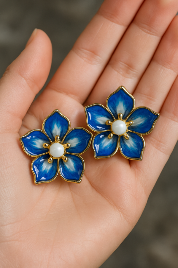 Pendientes Lirio Imperial - Curso de Joyería Sostenible - Crea joyas elegantes con plástico reciclado paso a paso - Imagen 3