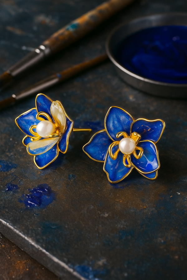 Pendientes Lirio Imperial - Curso de Joyería Sostenible - Crea joyas elegantes con plástico reciclado paso a paso - Imagen 2